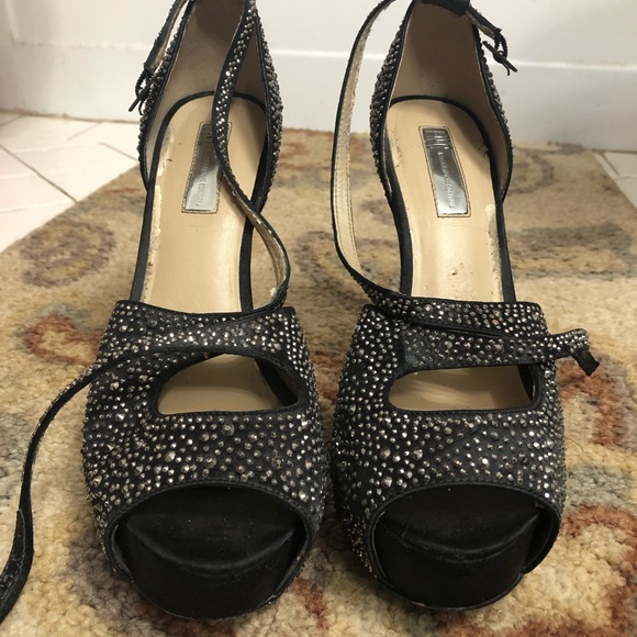 International Concepts Rhinestone Black High Heels Size 9M - Picture 2 of 7